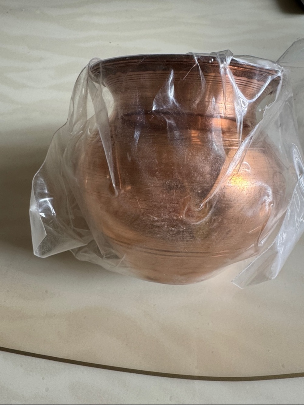 Copper Finish Decorative Pot - Shiny Copper Color drink healthy water everyday